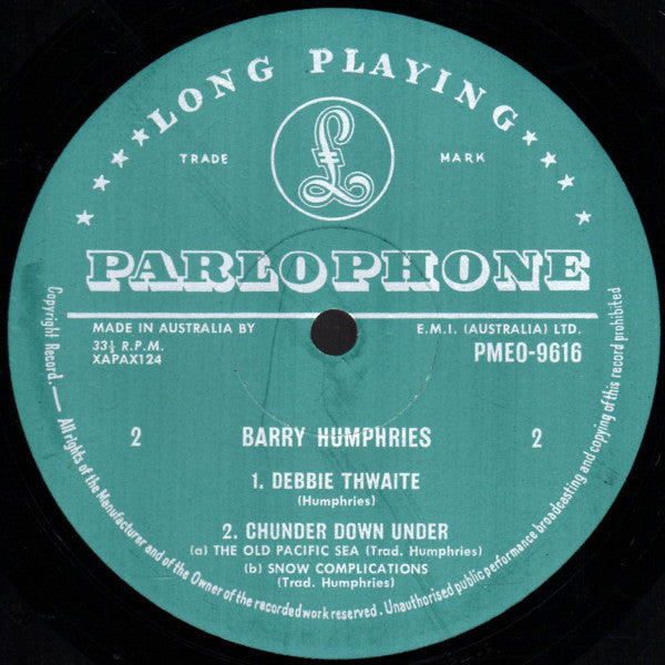 Barry Humphries – Barry Humphries LP vinyl record, image 4 of 4