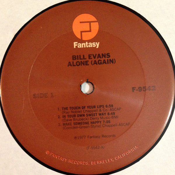 Bill Evans – Alone (Again) LP vinyl record, image 2 of 4