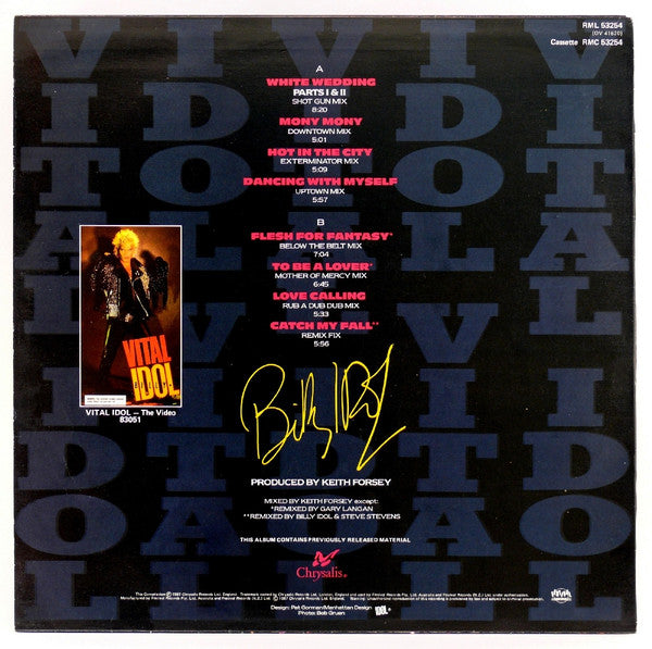 Billy Idol – Vital Idol LP vinyl record, image 2 of 4