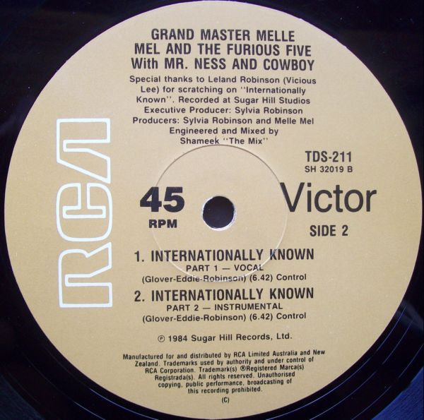 Grandmaster Melle Mel & The Furious Five, Mr. Ness, Cowboy – Beat Street / Internationally Known 12" vinyl record, image 4 of 5