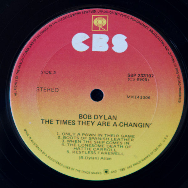 Bob Dylan – The Times They Are A-Changin' / Bob Dylan LP vinyl record, image 5 of 9