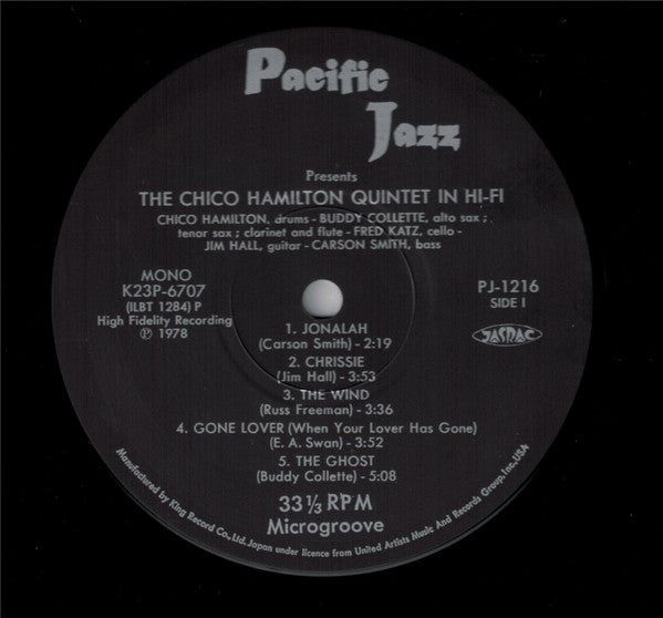 The Chico Hamilton Quintet – Chico Hamilton Quintet In Hi-Fi LP vinyl record, image 4 of 5