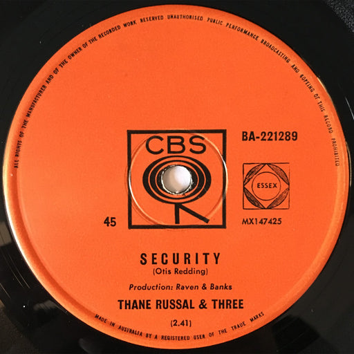 Thane Russal & Three – Security 7" vinyl record, image 1 of 2