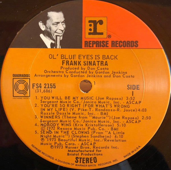 Frank Sinatra – Ol' Blue Eyes Is Back LP vinyl record, image 4 of 5
