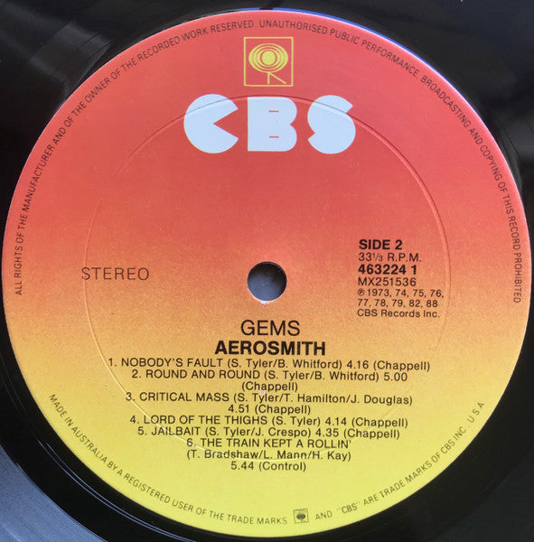 Aerosmith – Gems LP vinyl record, image 4 of 4