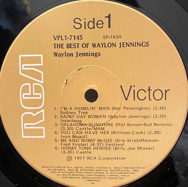 Waylon Jennings – The Best Of Waylon Jennings LP vinyl record, image 3 of 4