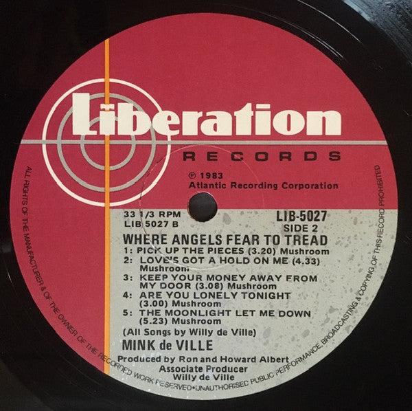 Mink DeVille – Where Angels Fear To Tread LP vinyl record, image 4 of 6