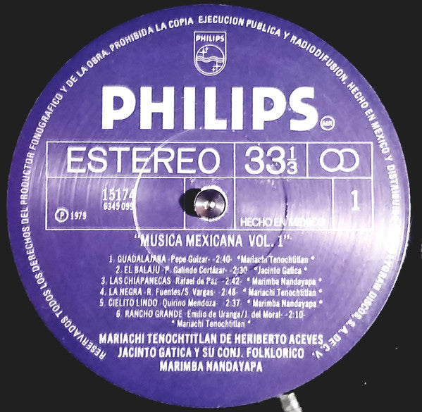 Various – Música Mexicana Vol. 1 LP vinyl record, image 3 of 6