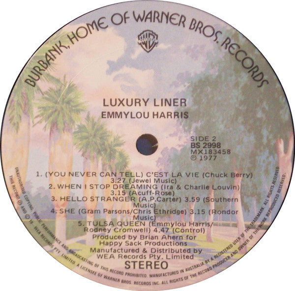 Emmylou Harris – Luxury Liner LP vinyl record, image 4 of 4