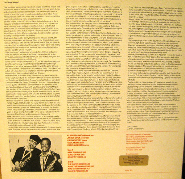 Clifford Jordan Quintet, Junior Cook – Two Tenor Winner LP vinyl record, image 2 of 4