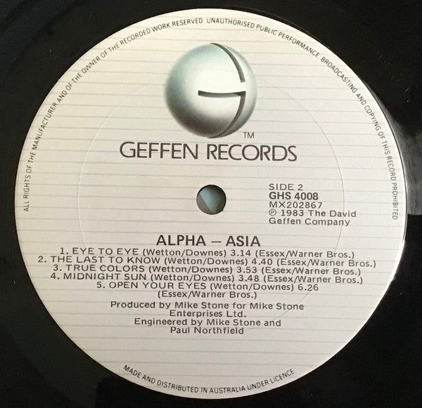 Asia – Alpha LP vinyl record, image 3 of 4