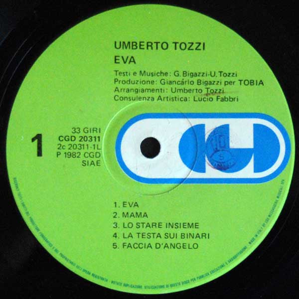 Umberto Tozzi – Eva LP vinyl record, image 3 of 6