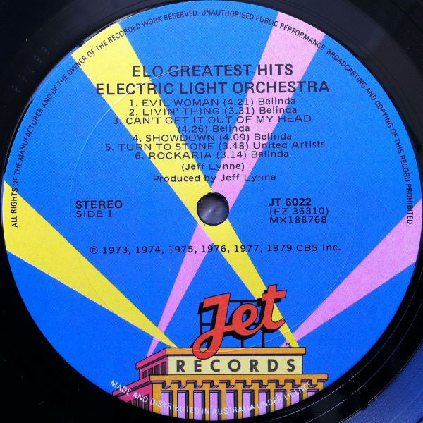 Electric Light Orchestra – ELO's Greatest Hits LP vinyl record, image 4 of 6