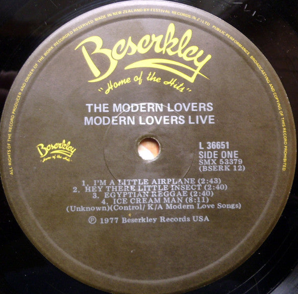 Jonathan Richman & The Modern Lovers – Live LP vinyl record, image 3 of 4