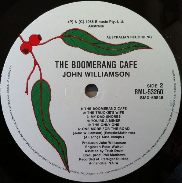 John Williamson – Boomerang Café LP vinyl record, image 5 of 6