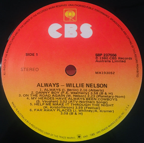 Willie Nelson – Always LP vinyl record, image 5 of 6