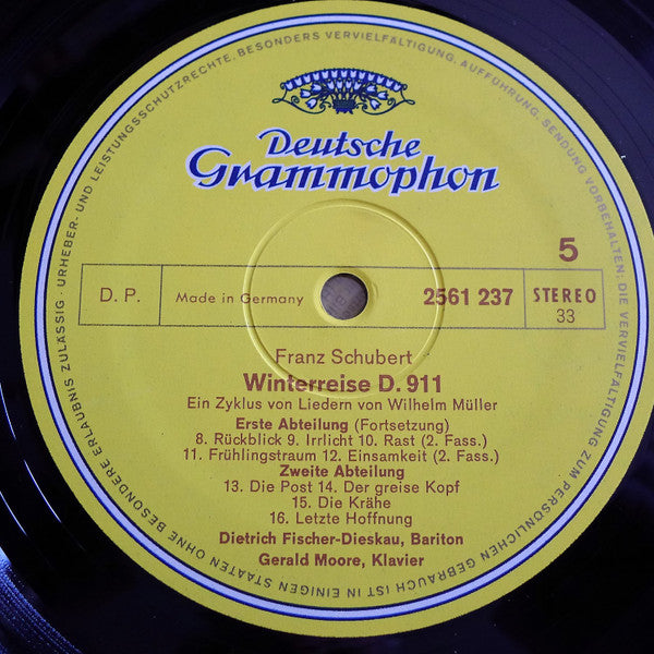Franz Schubert, Dietrich Fischer-Dieskau, Gerald Moore – Lieder Volume 3 - Die Schöne Müllerin • Winterreise • Schwanengesang (4xLP) LP vinyl record, image 7 of 10