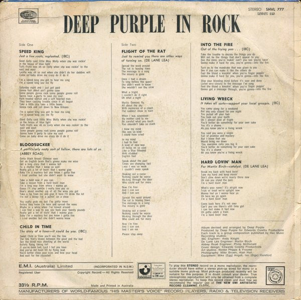 Deep Purple – In Rock LP vinyl record, image 2 of 6