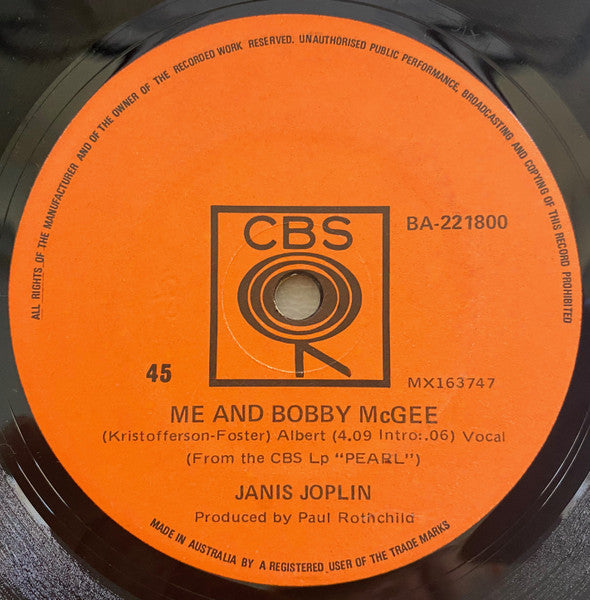 Janis Joplin – Me And Bobby McGee / Half Moon