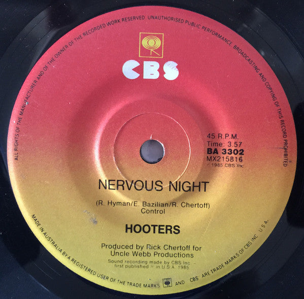 The Hooters – All You Zombies (Long) 7" vinyl record, image 2 of 2