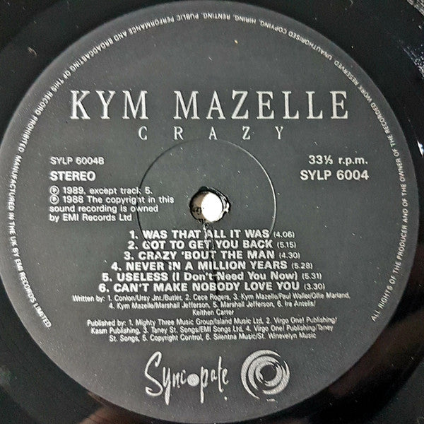 Kym Mazelle – Crazy LP vinyl record, image 7 of 8