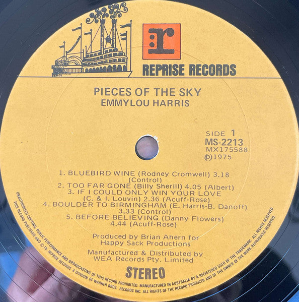 Emmylou Harris – Pieces Of The Sky LP vinyl record, image 3 of 5