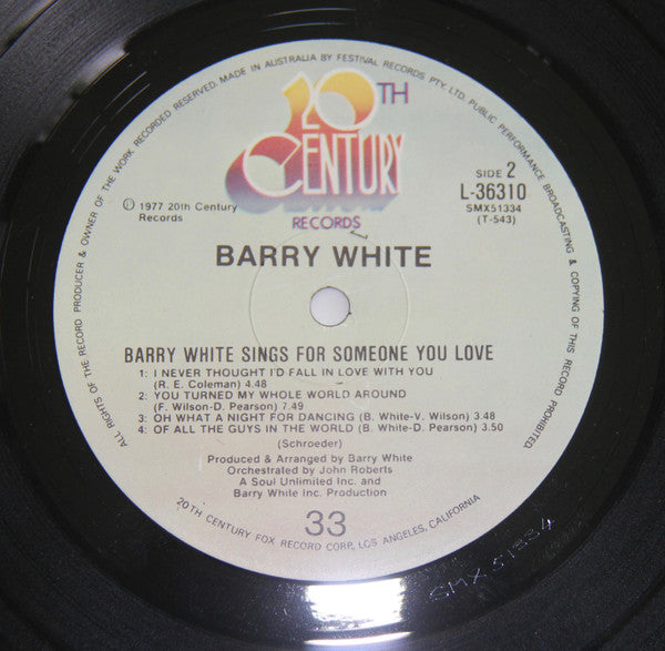 Barry White – Barry White Sings For Someone You Love LP vinyl record, image 4 of 4