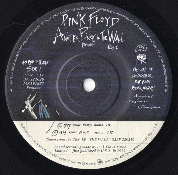 Pink Floyd – Another Brick In The Wall (Part II) 7" vinyl record, image 3 of 4