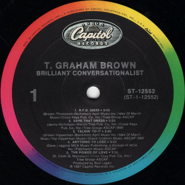 T. Graham Brown – Brilliant Conversationalist LP vinyl record, image 3 of 4