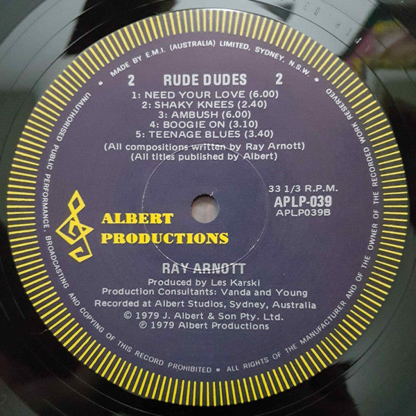 Ray Arnott – Rude Dudes LP vinyl record, image 4 of 4