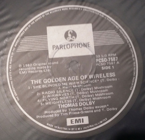 Thomas Dolby – The Golden Age Of Wireless LP vinyl record, image 3 of 4