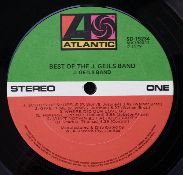 The J. Geils Band – Best Of The J. Geils Band LP vinyl record, image 3 of 4