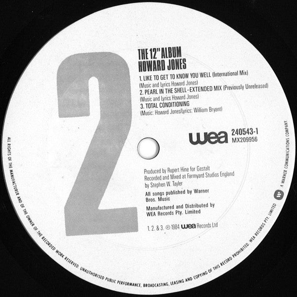 Howard Jones – The 12" Album LP vinyl record, image 4 of 4