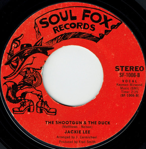 The Frantic Strings, Fred Smith Orchestra, Jackie Lee – Shoot The Duck (Or Kill The Turkey) / The Shootgun & The Duck 7" vinyl record, image 2 of 2
