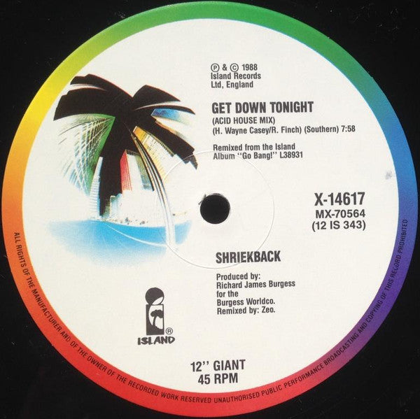 Shriekback – Get Down Tonight 12" vinyl record, image 4 of 4