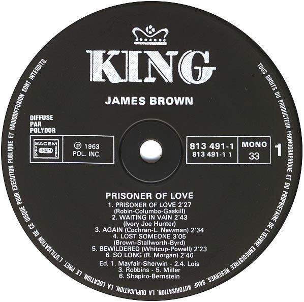 James Brown – Prisoner Of Love LP vinyl record, image 3 of 4
