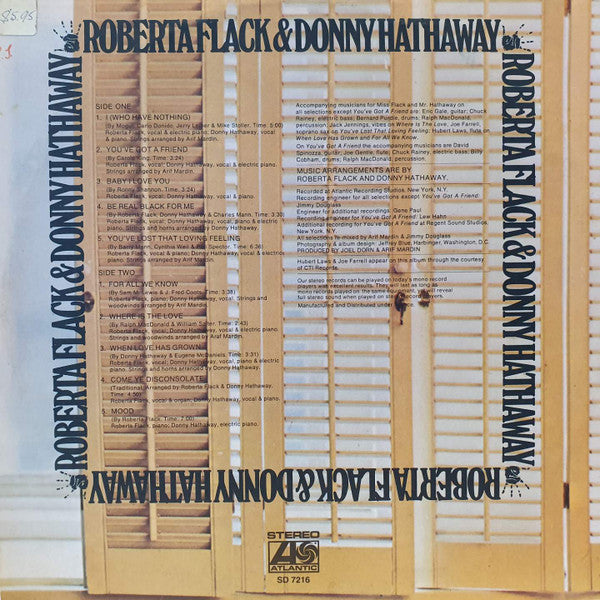Roberta Flack, Donny Hathaway – Roberta Flack & Donny Hathaway LP vinyl record, image 2 of 4