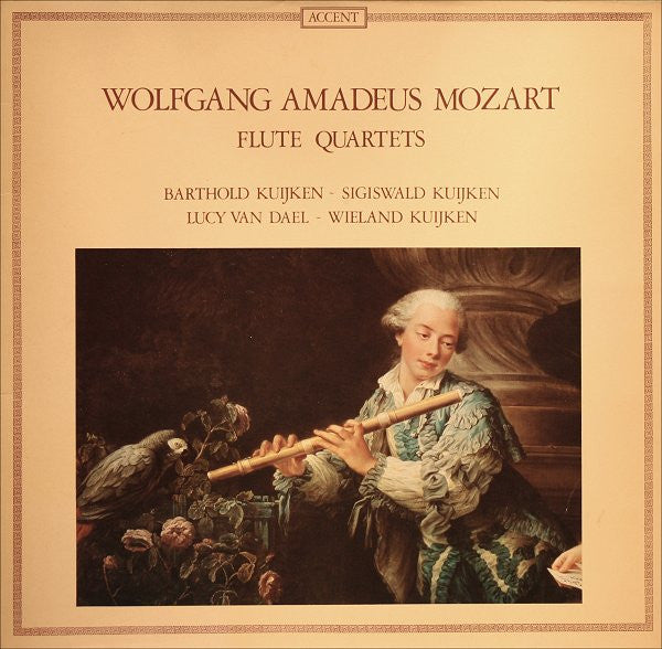 Wolfgang Amadeus Mozart, Barthold Kuijken, Sigiswald Kuijken, Lucy Van Dael, Wieland Kuijken – Flute Quartets LP vinyl record, image 1 of 6