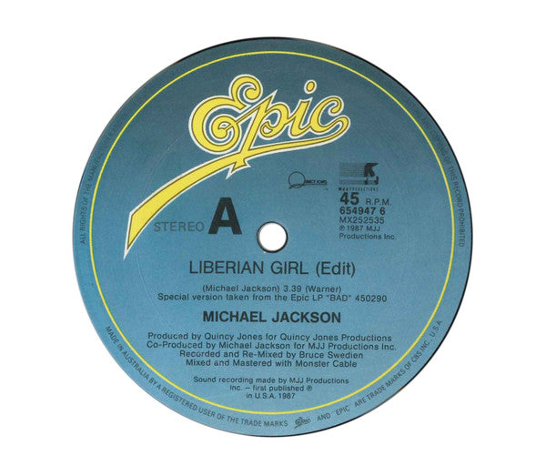 Michael Jackson – Liberian Girl 12" vinyl record, image 2 of 3