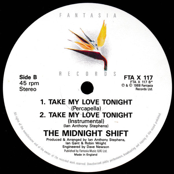 The Midnight Shift – Take My Love Tonight 12" vinyl record, image 2 of 3