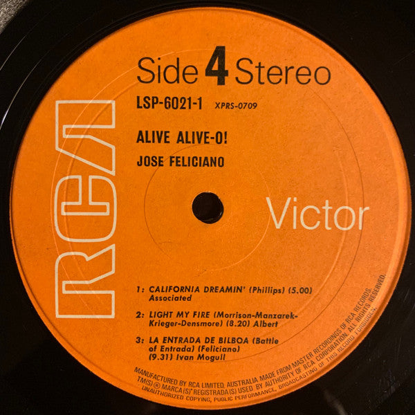 José Feliciano – Alive Alive-O! (2xLP) LP vinyl record, image 7 of 7