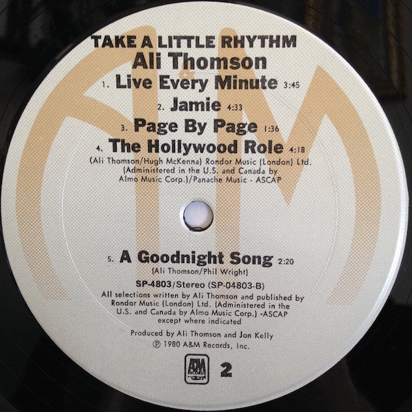 Ali Thomson – Take A Little Rhythm LP vinyl record, image 4 of 4