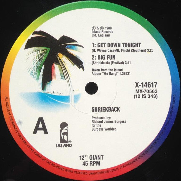 Shriekback – Get Down Tonight 12" vinyl record, image 3 of 4