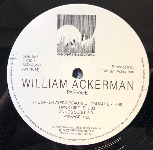 William Ackerman – Passage LP vinyl record, image 6 of 6