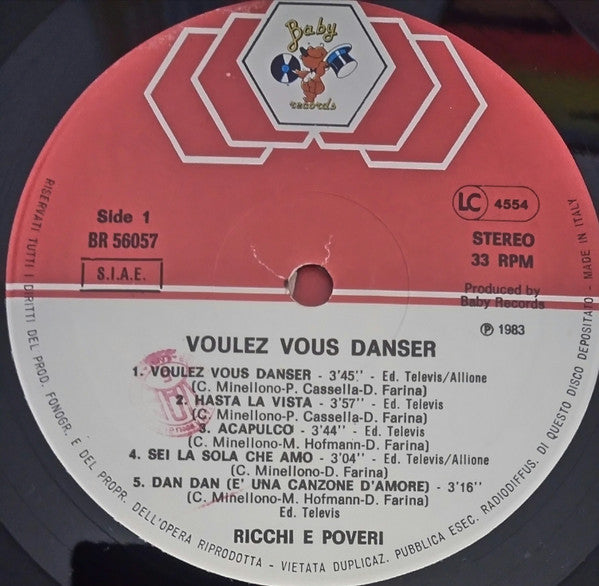 Ricchi e Poveri – Voulez Vous Danser LP vinyl record, image 5 of 5