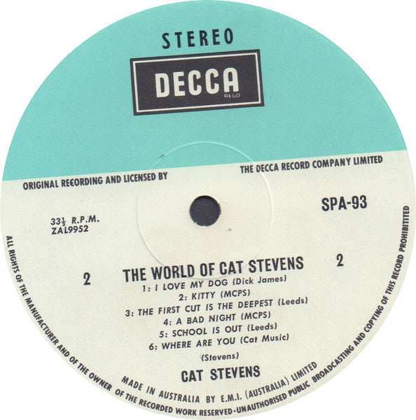 Cat Stevens – The World Of Cat Stevens LP vinyl record, image 4 of 4