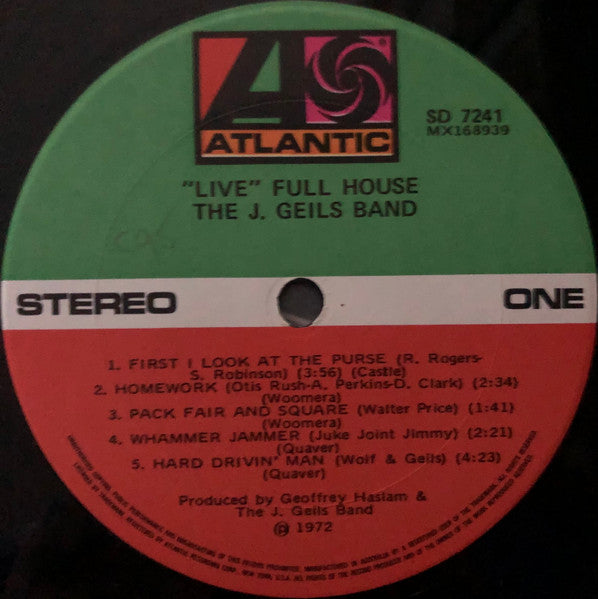 The J. Geils Band – "Live" Full House LP vinyl record, image 3 of 4