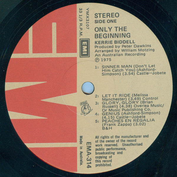 Kerrie Biddell – Only The Beginning LP vinyl record, image 3 of 7