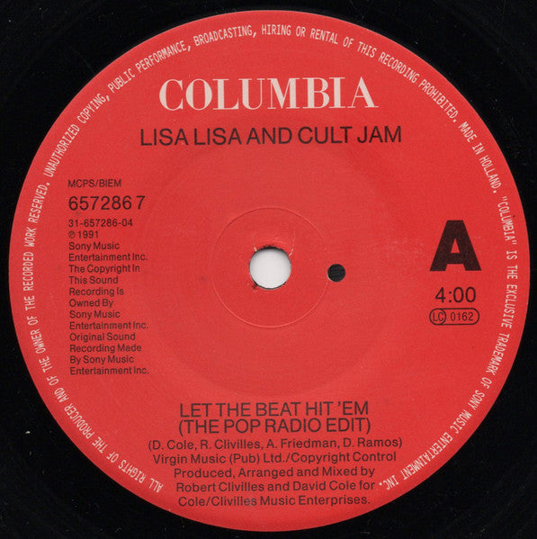 Lisa Lisa & Cult Jam – Let The Beat Hit 'Em 7" vinyl record, image 3 of 4