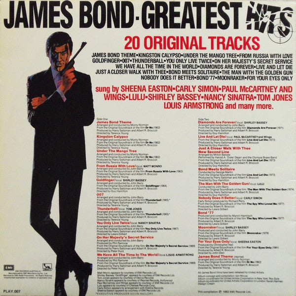 Various – James Bond Greatest Hits LP vinyl record, image 2 of 4